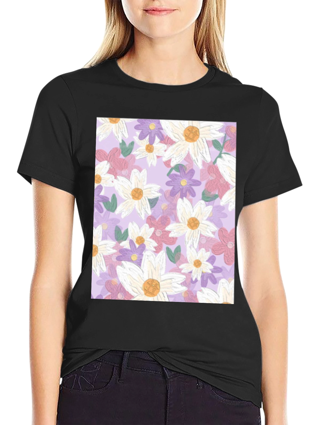 Floral Pattern Tee - Stylish Comfort