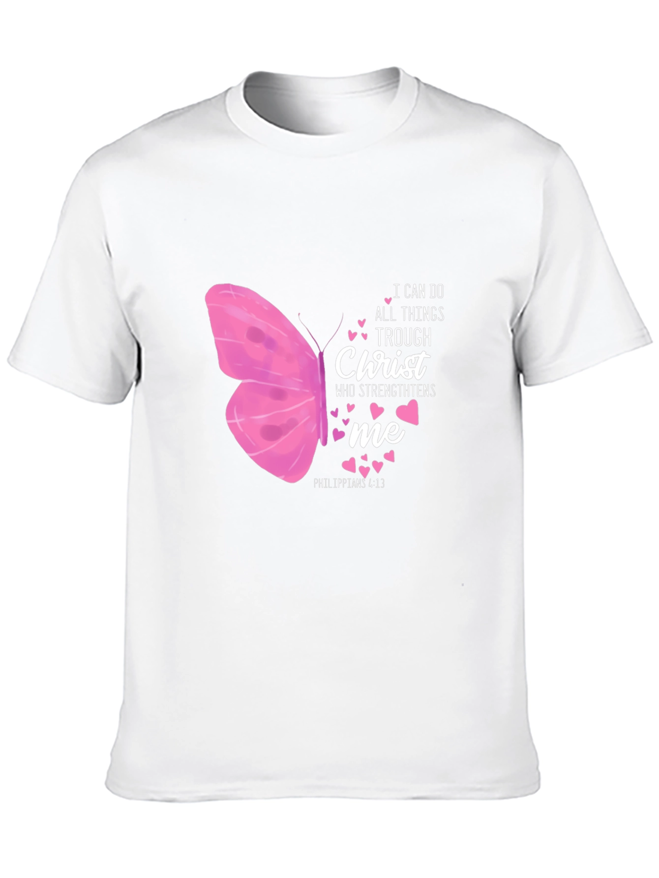 I Can Do All Things Christ Butterfly Black T-Shirt