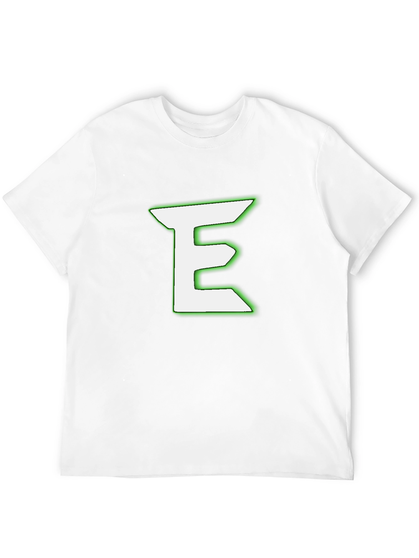 Black T-Shirt with White & Green E Design
