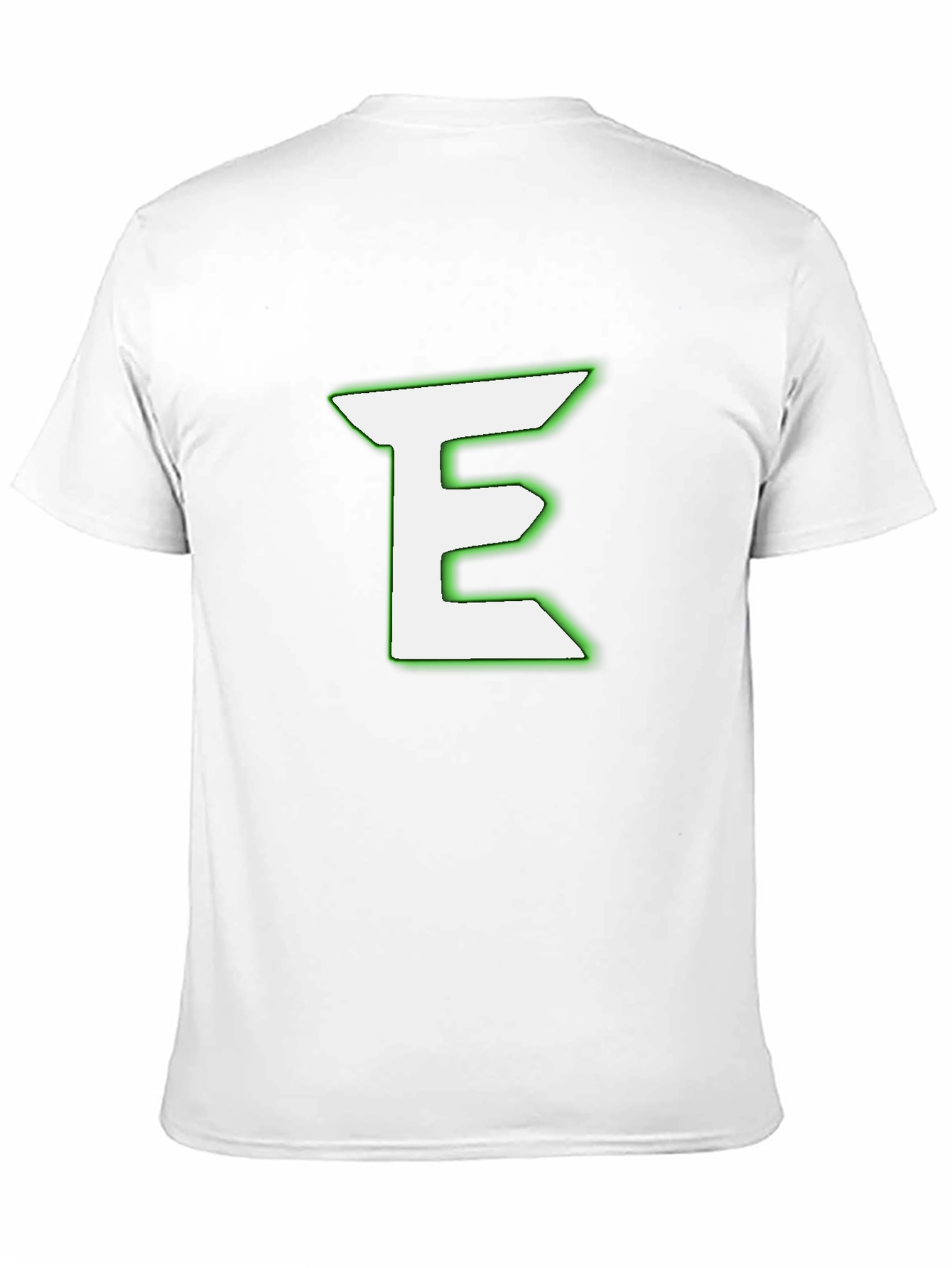 Black T-Shirt with White & Green E Design