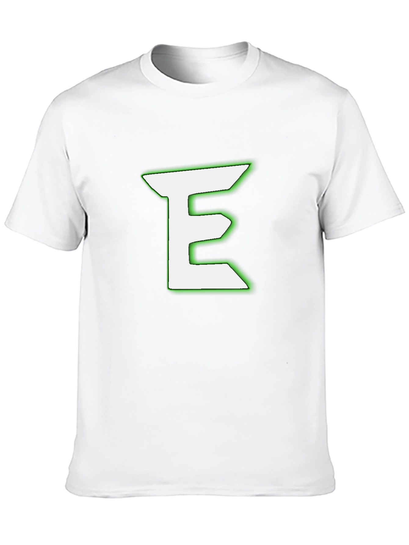 Black T-Shirt with White & Green E Design