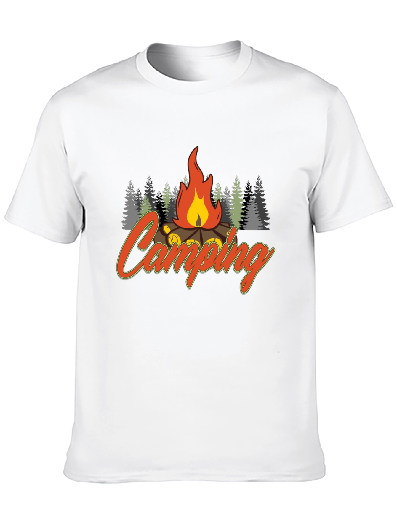 Camping Fire Graphic Tee - Black