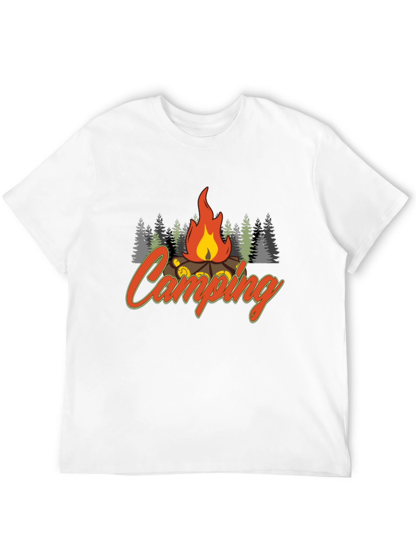 Camping Fire Graphic Tee - Black