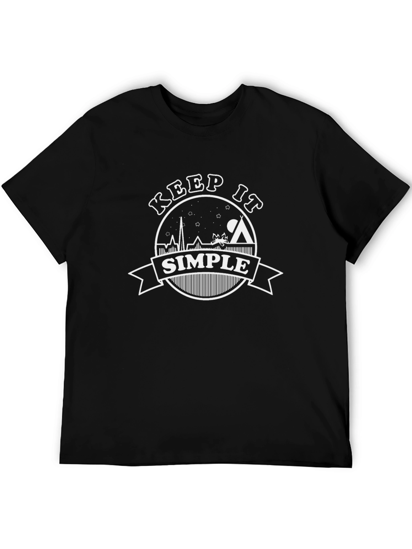Keep It Simple Graphic T-Shirt - Black Cotton Tee