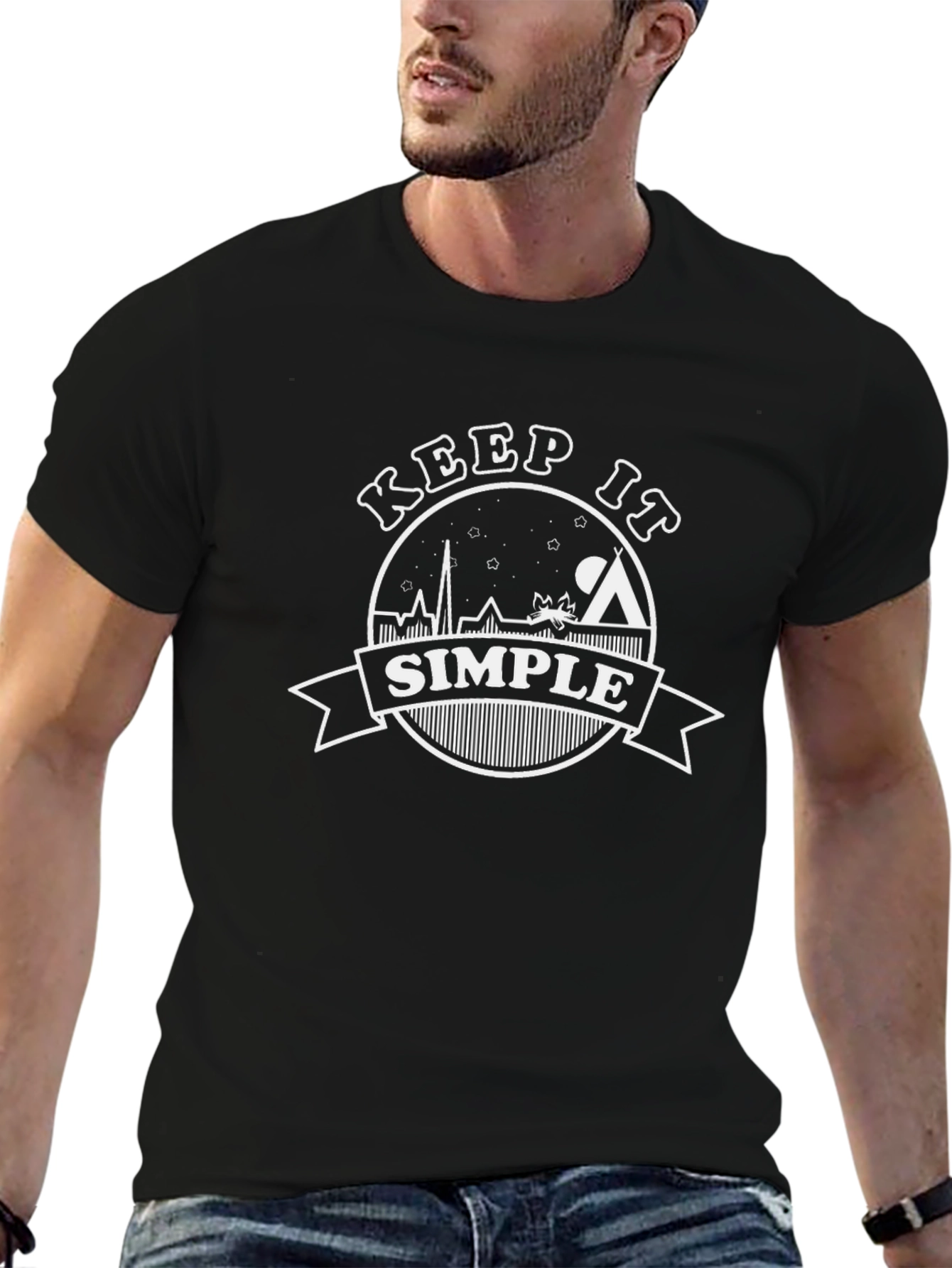 Keep It Simple Graphic T-Shirt - Black Cotton Tee
