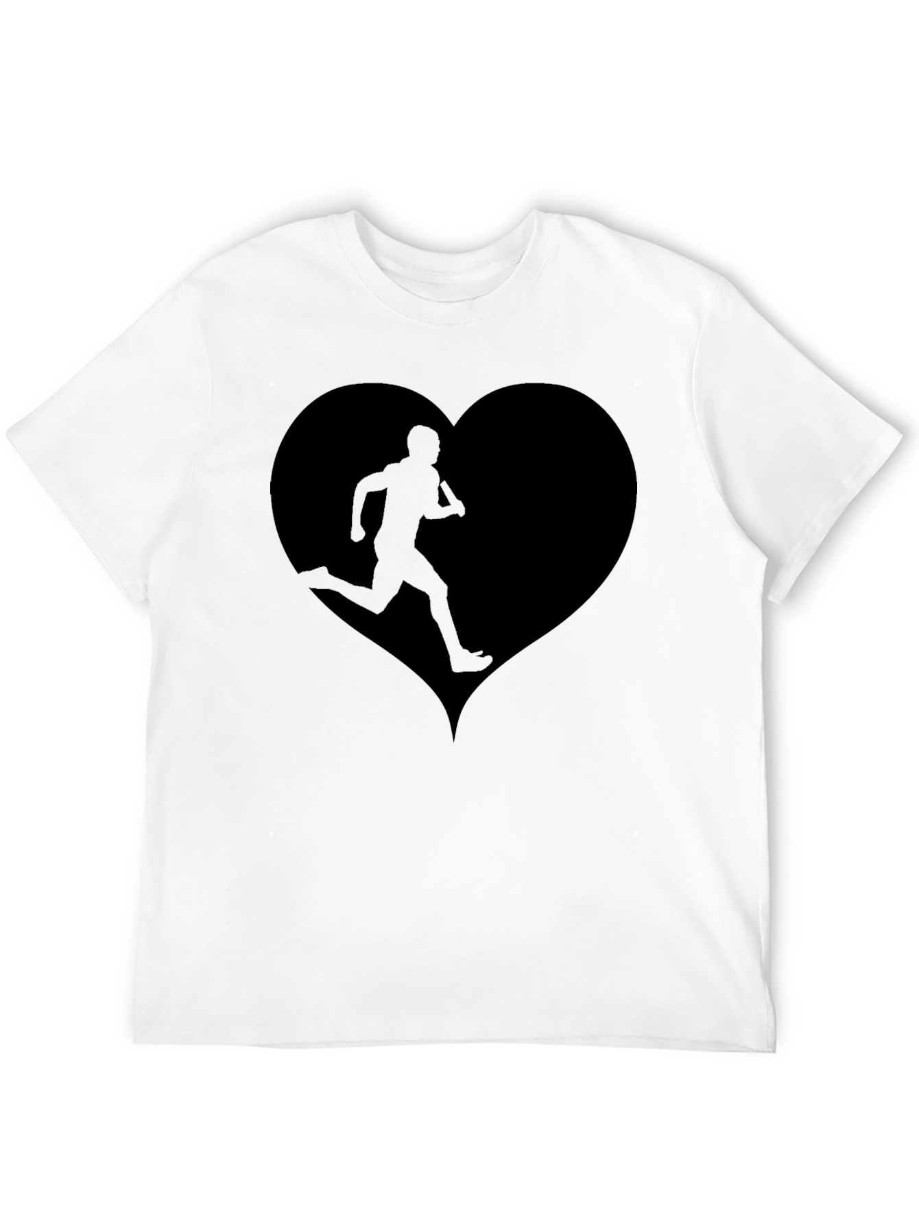 Runners Heart Graphic Tee - Black Cotton
