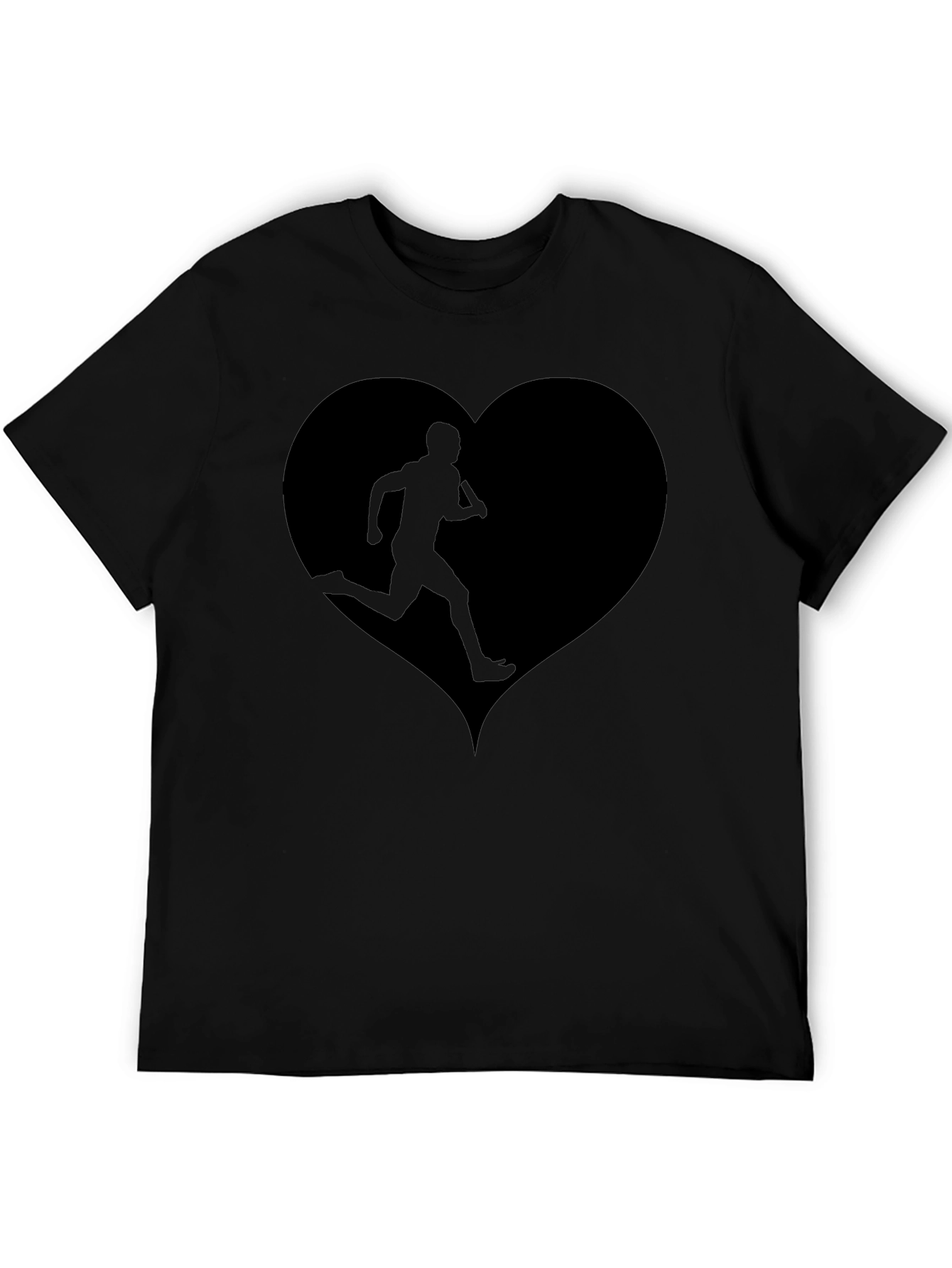 Runners Heart Graphic Tee - Black Cotton
