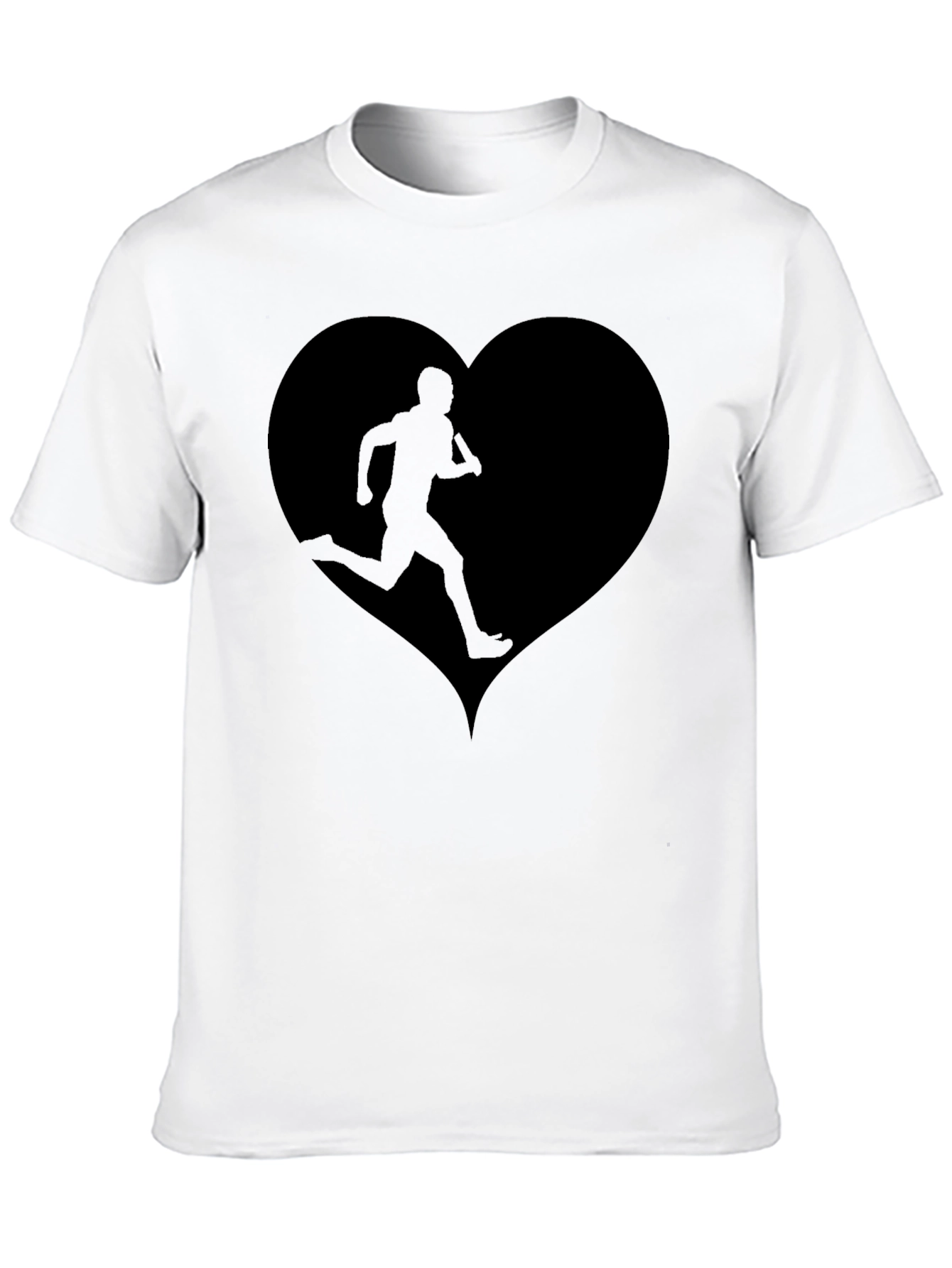 Runners Heart Graphic Tee - Black Cotton
