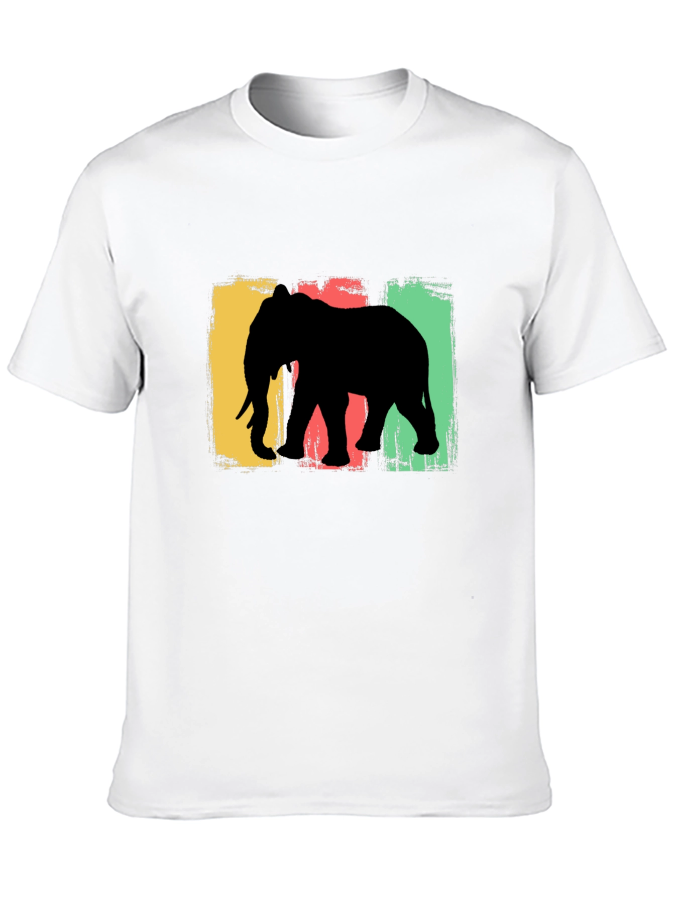Elephant Silhouette Graphic Tee - Black