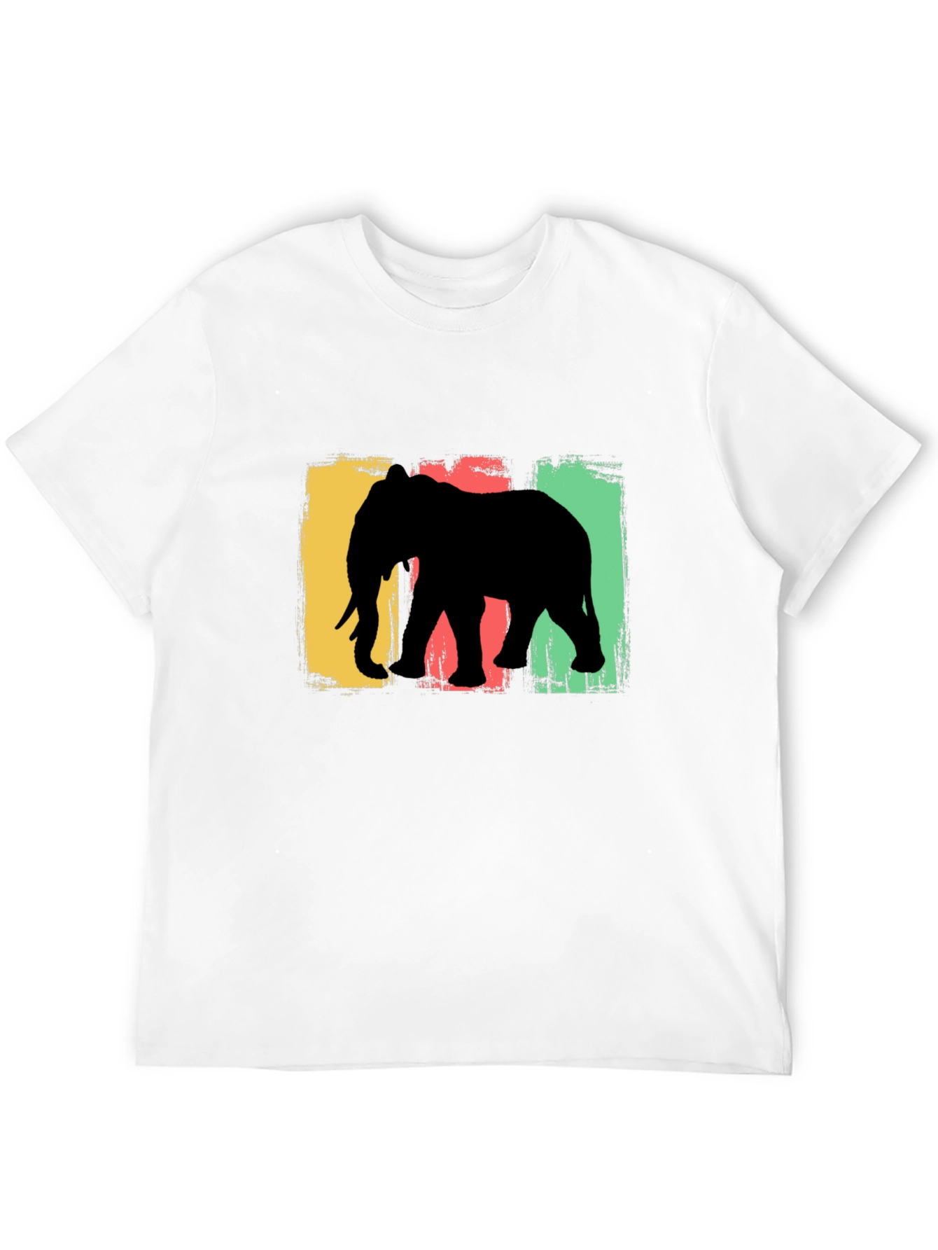 Elephant Silhouette Graphic Tee - Black