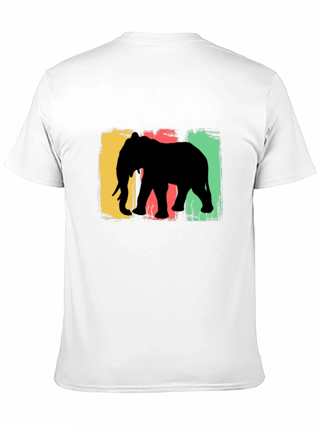 Elephant Silhouette Graphic Tee - Black