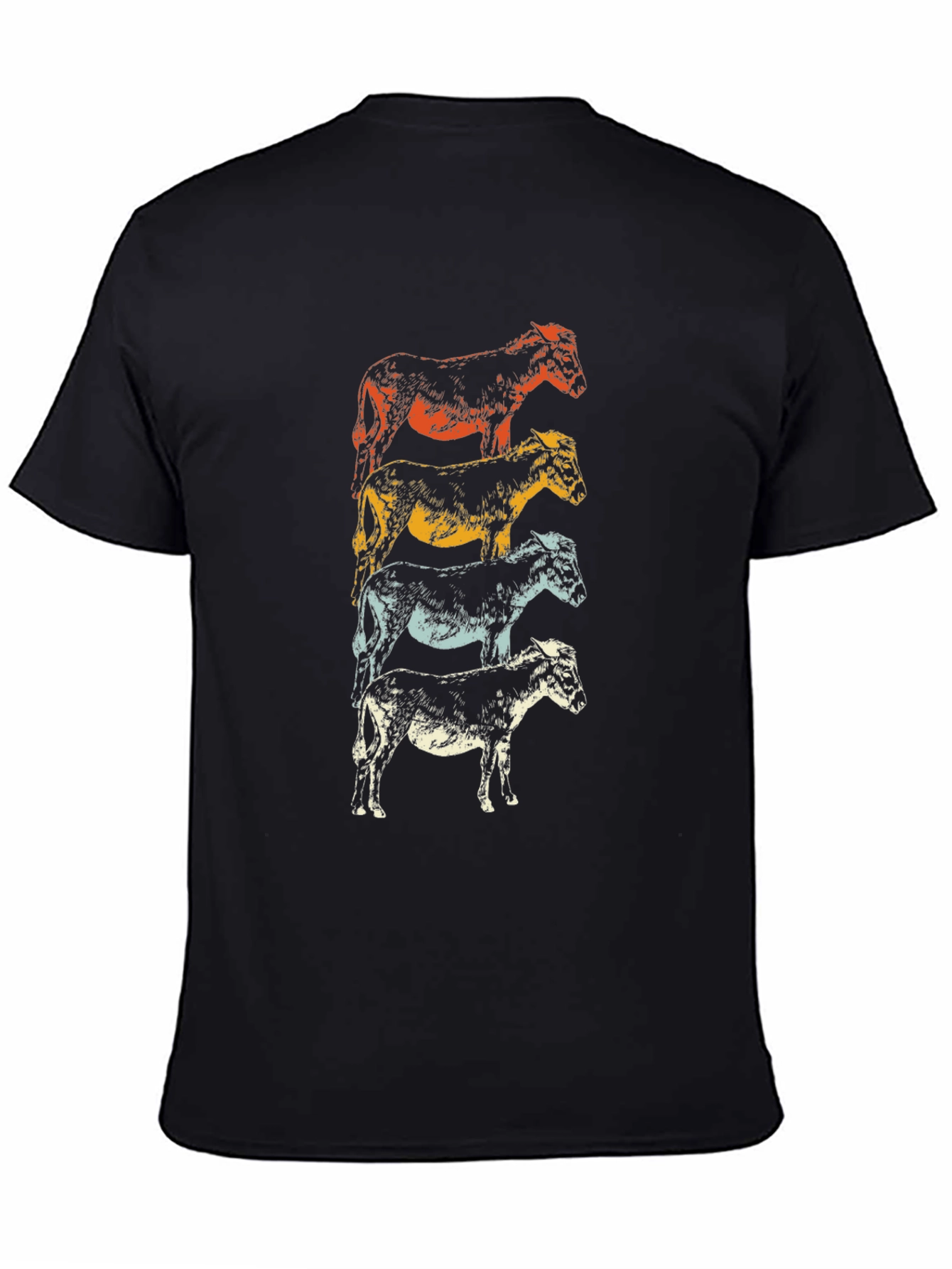 Retro Donkey Stack Graphic Tee - Black Cotton
