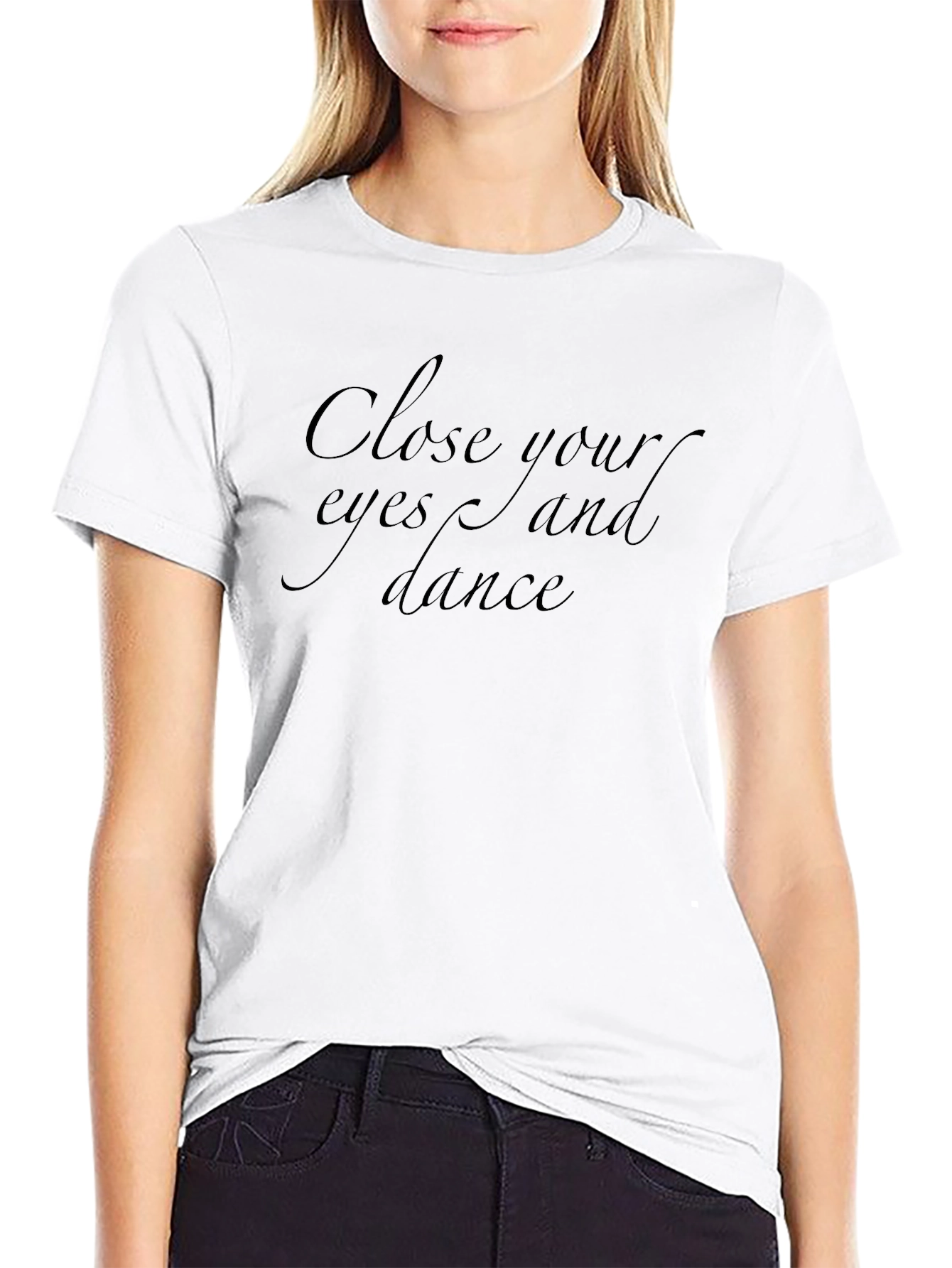 Close Your Eyes & Dance Black Graphic Tee