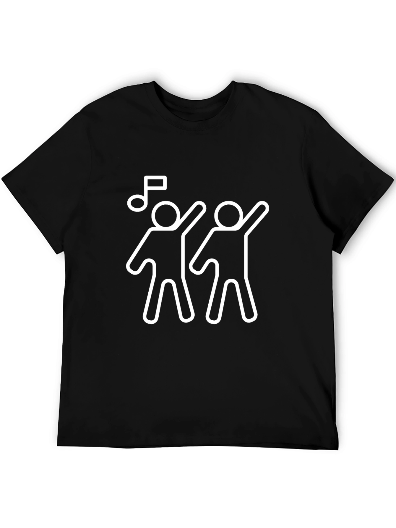 Dancing Duo Tee - Fun Graphic Black T-Shirt