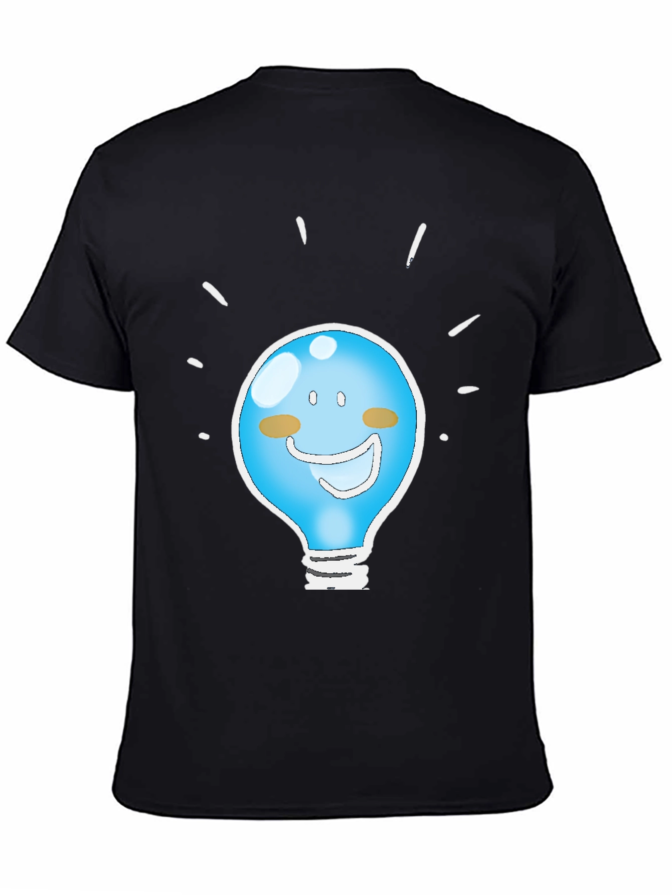 Funny Idea Light Bulb Graphic Tee - Black