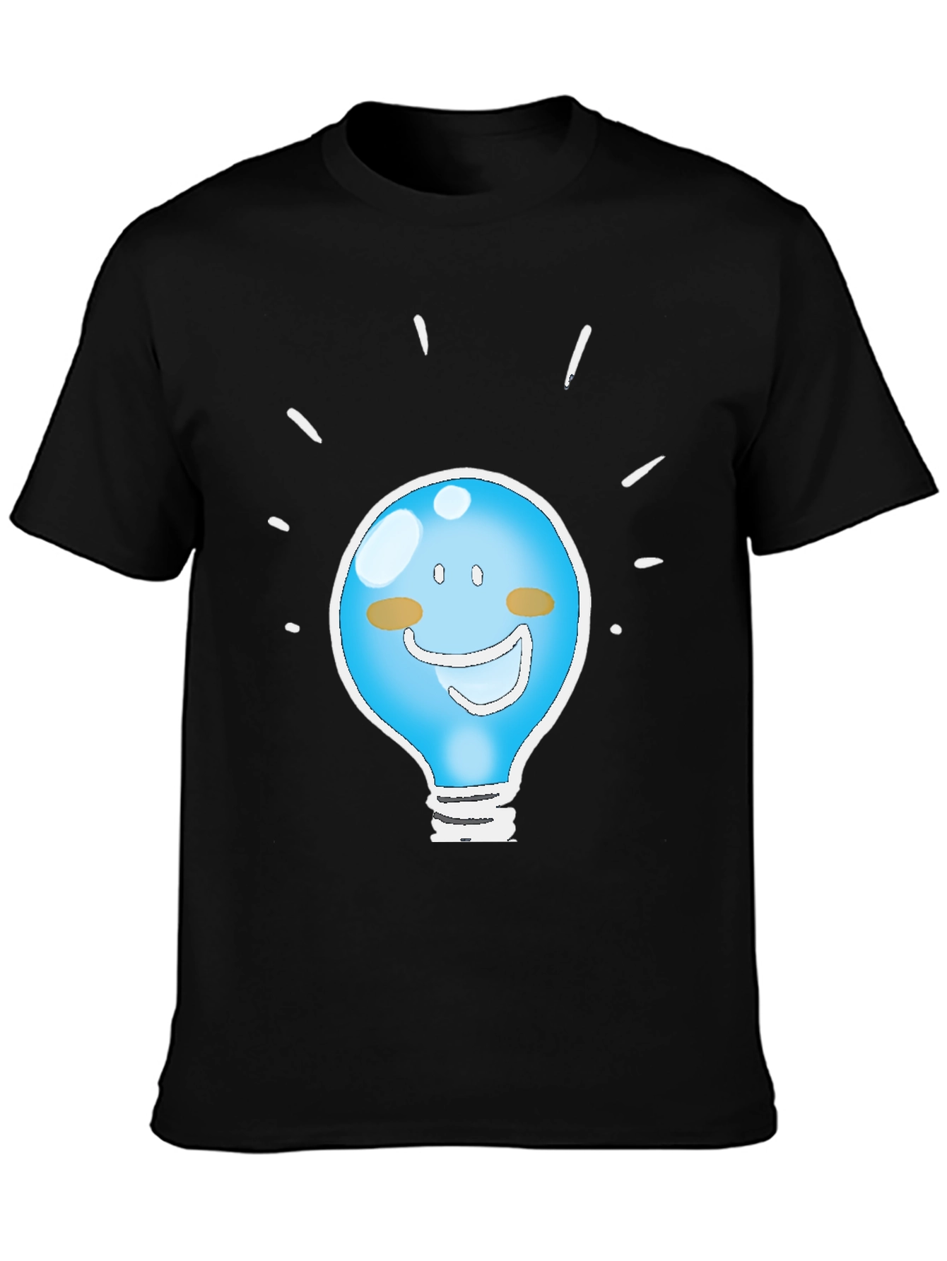 Funny Idea Light Bulb Graphic Tee - Black