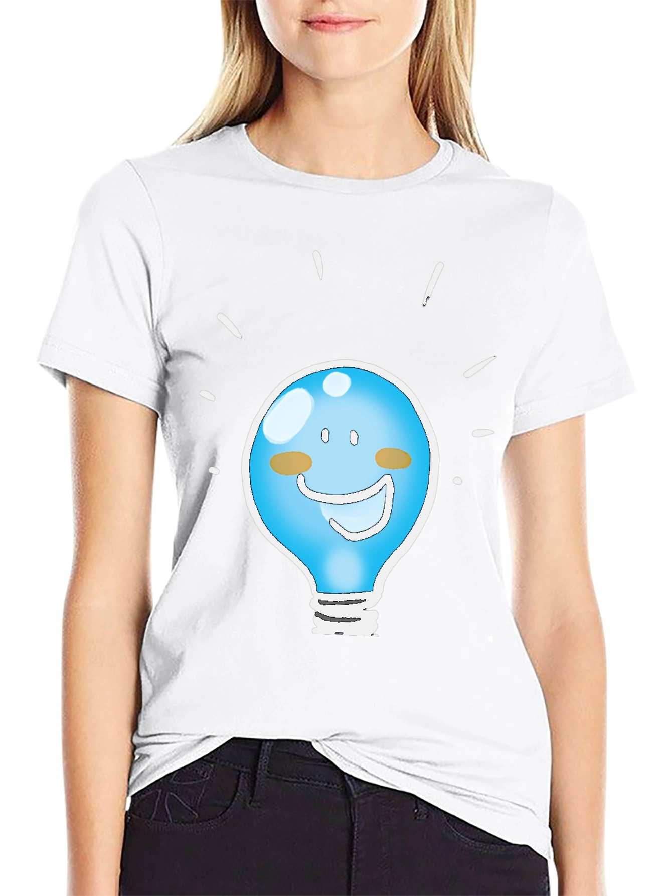 Funny Idea Light Bulb Graphic Tee - Black