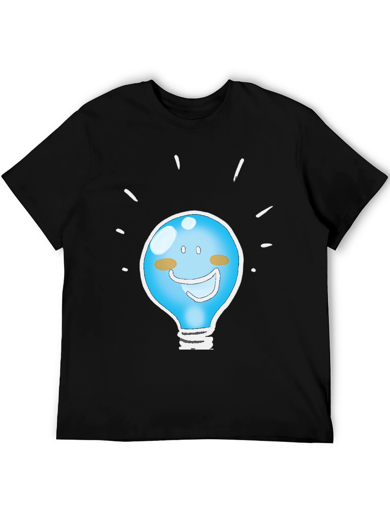 Funny Idea Light Bulb Graphic Tee - Black