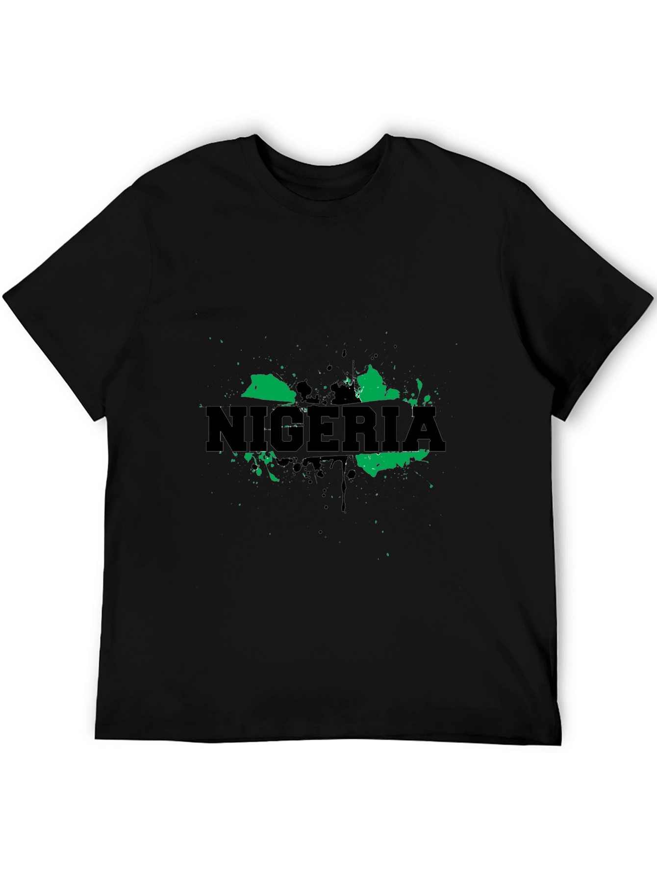 Nigeria Map T-Shirt - Green and Black Graphic Tee