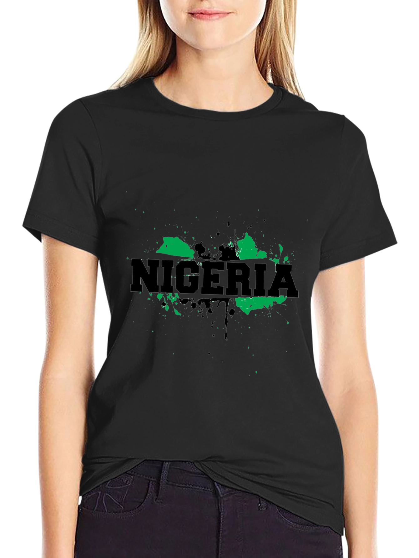 Nigeria Map T-Shirt - Green and Black Graphic Tee
