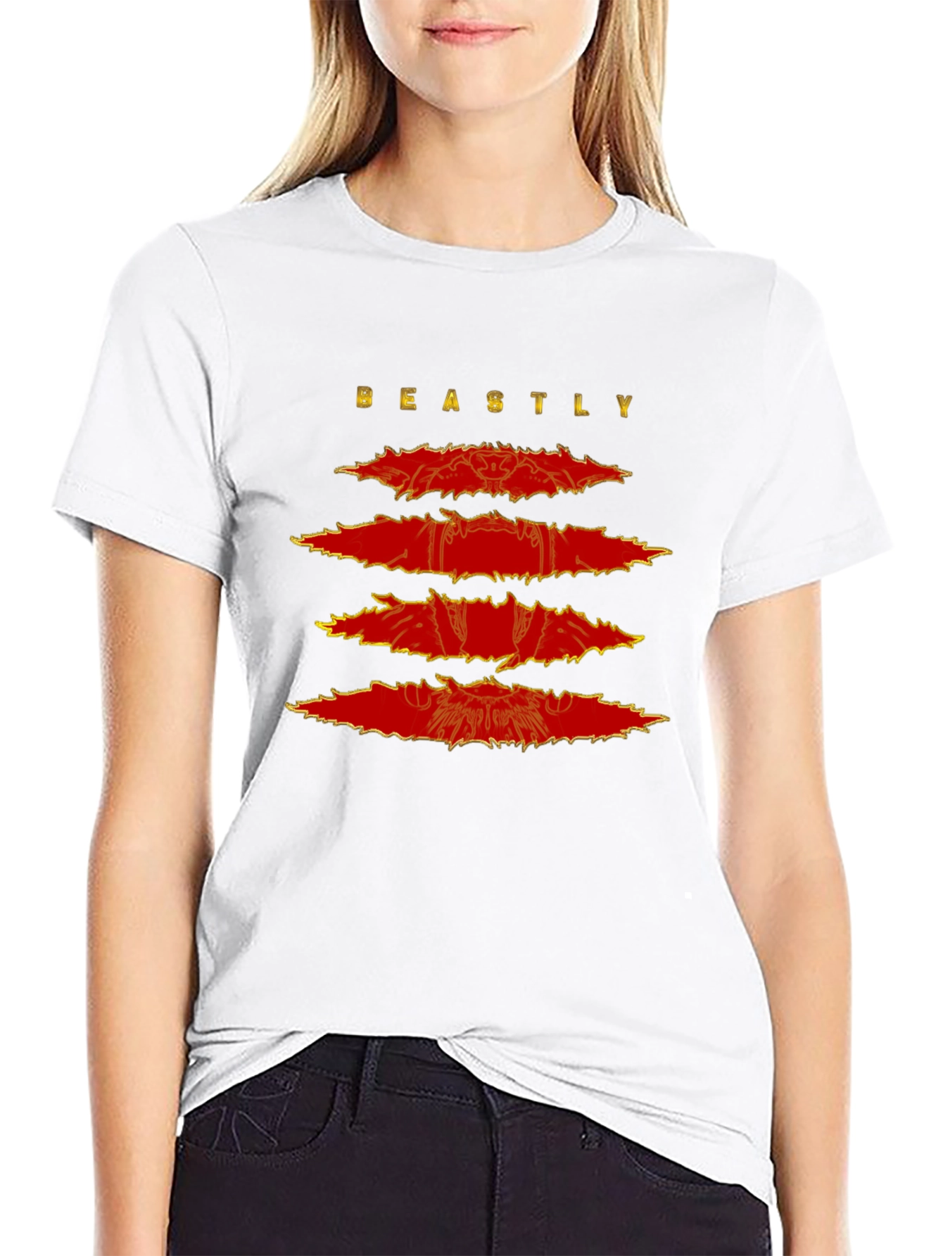 Beastly Graphic Print Mens Black T-Shirt