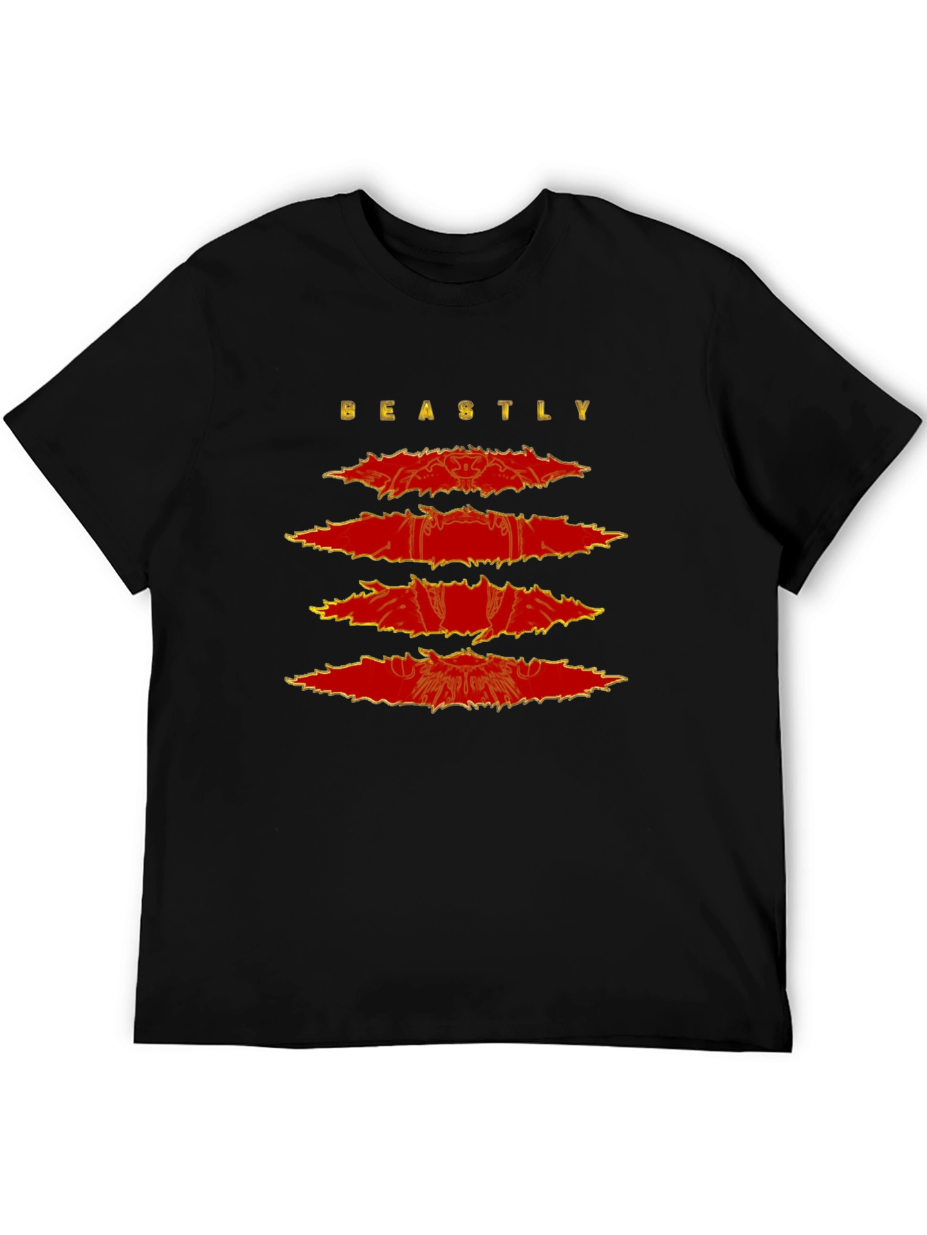Beastly Graphic Print Mens Black T-Shirt