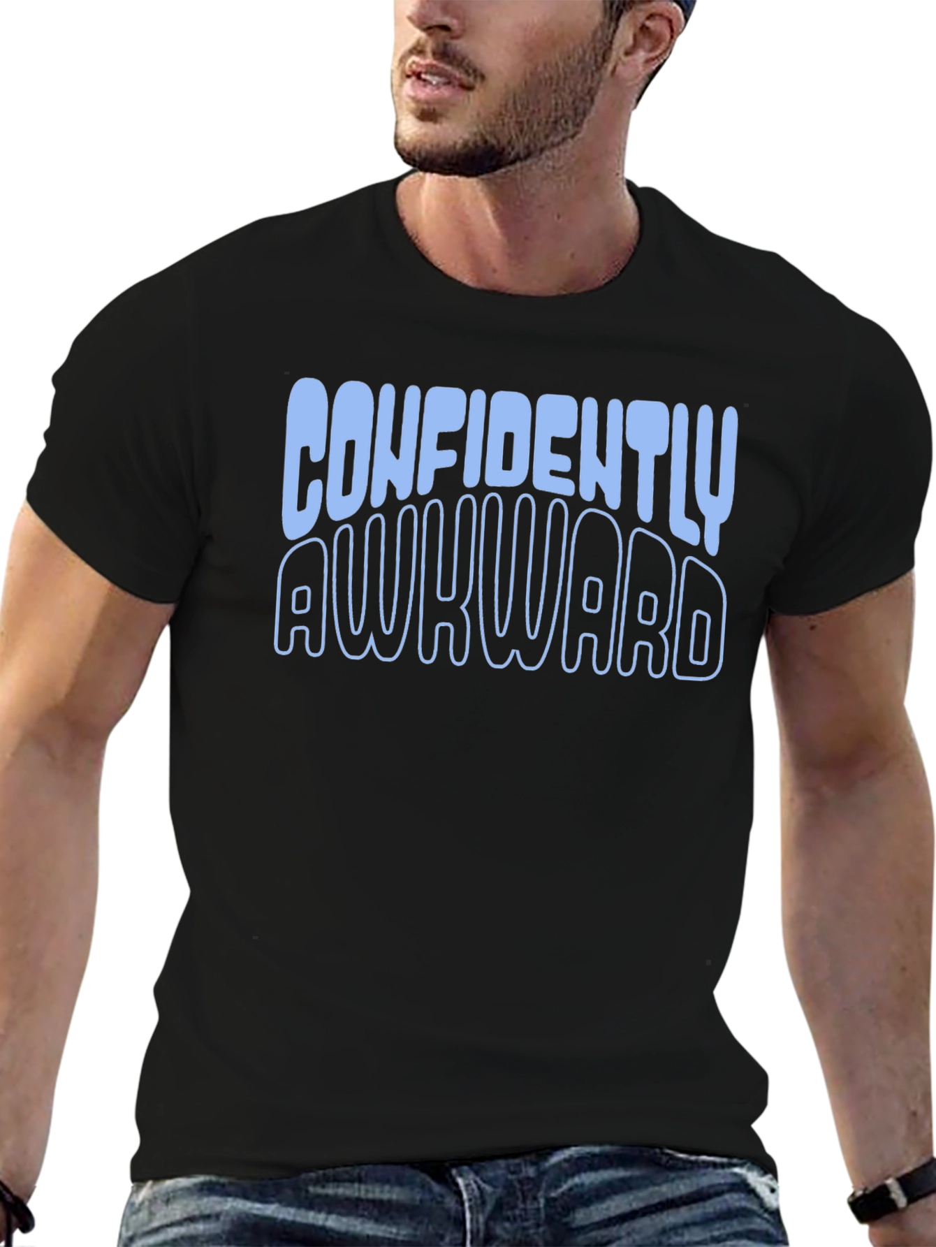 Confidently Awkward Graphic Tee - Black