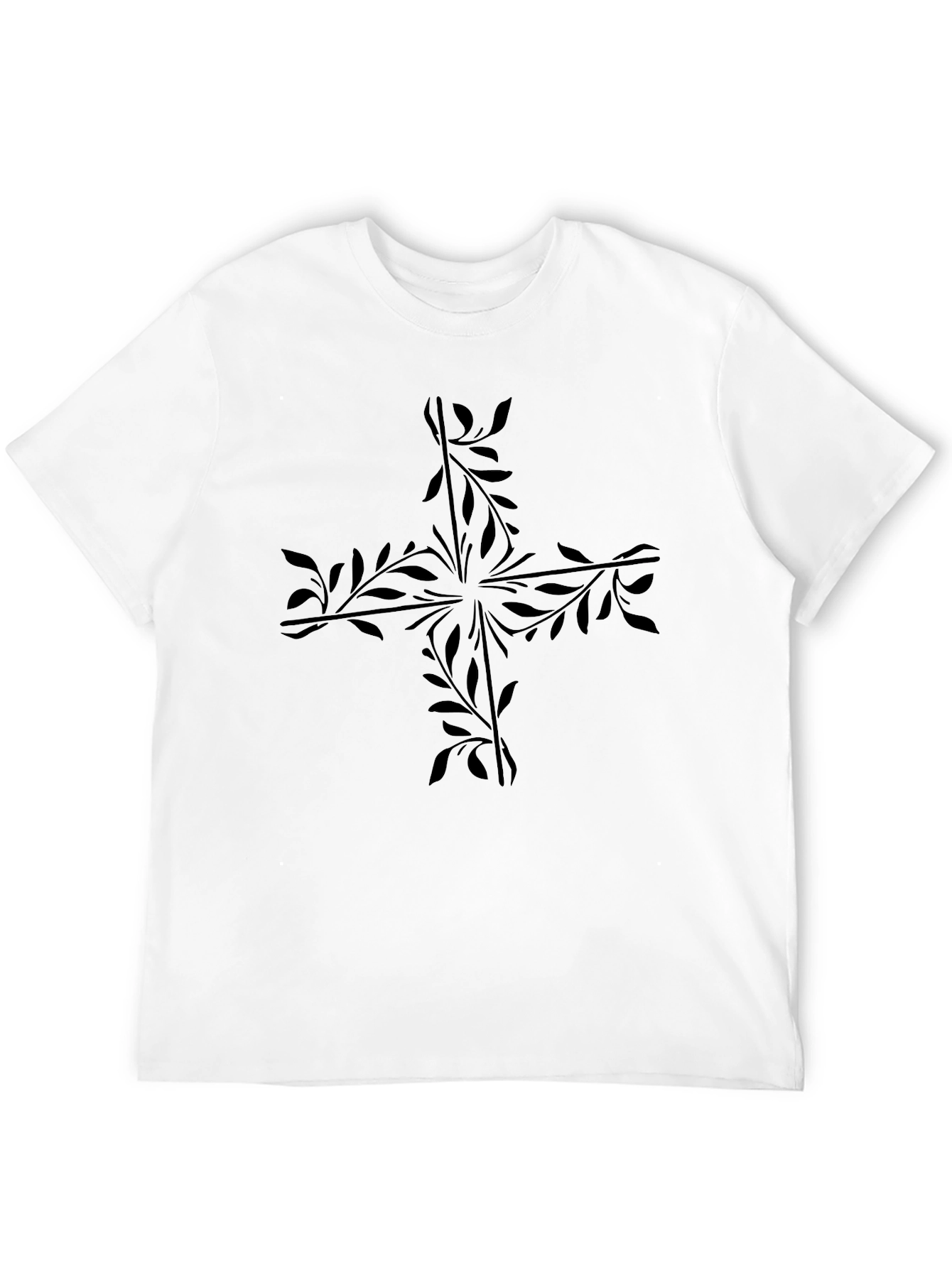 Botanical Cross Graphic Tee - Black