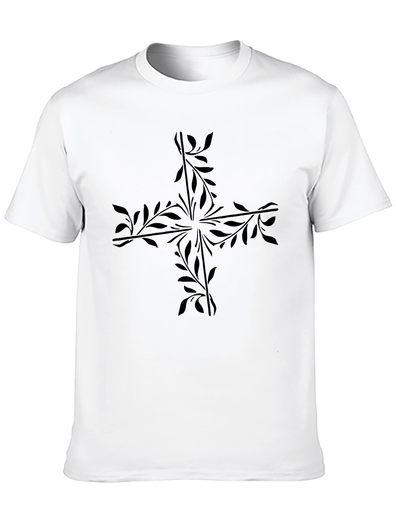 Botanical Cross Graphic Tee - Black