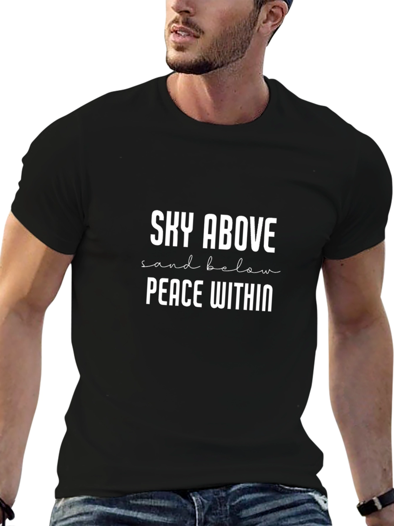 Sky Above Peace Within Black T-Shirt