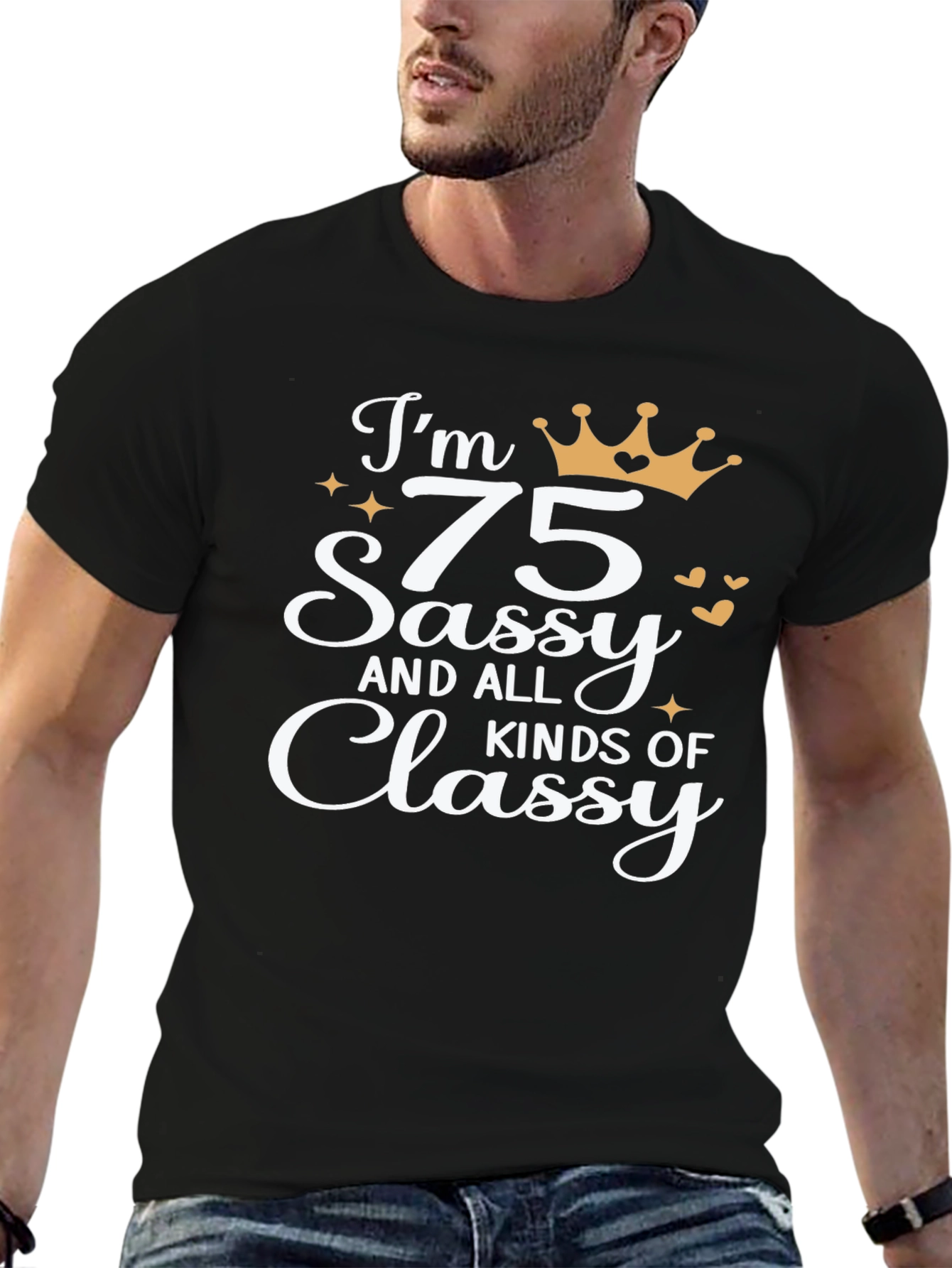 Sassy 75th Birthday Black T-Shirt