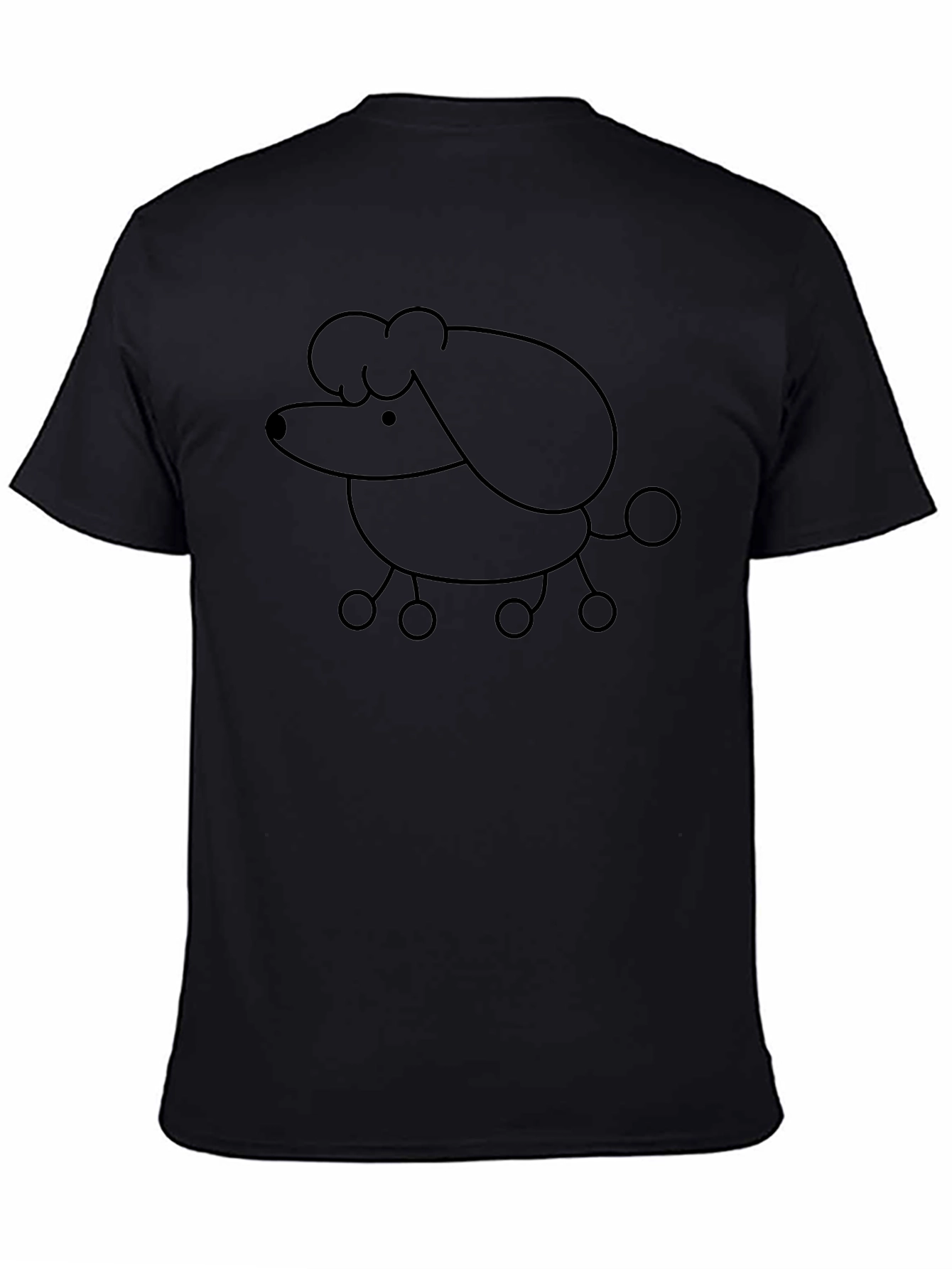 Poodle Graphic Black T-Shirt