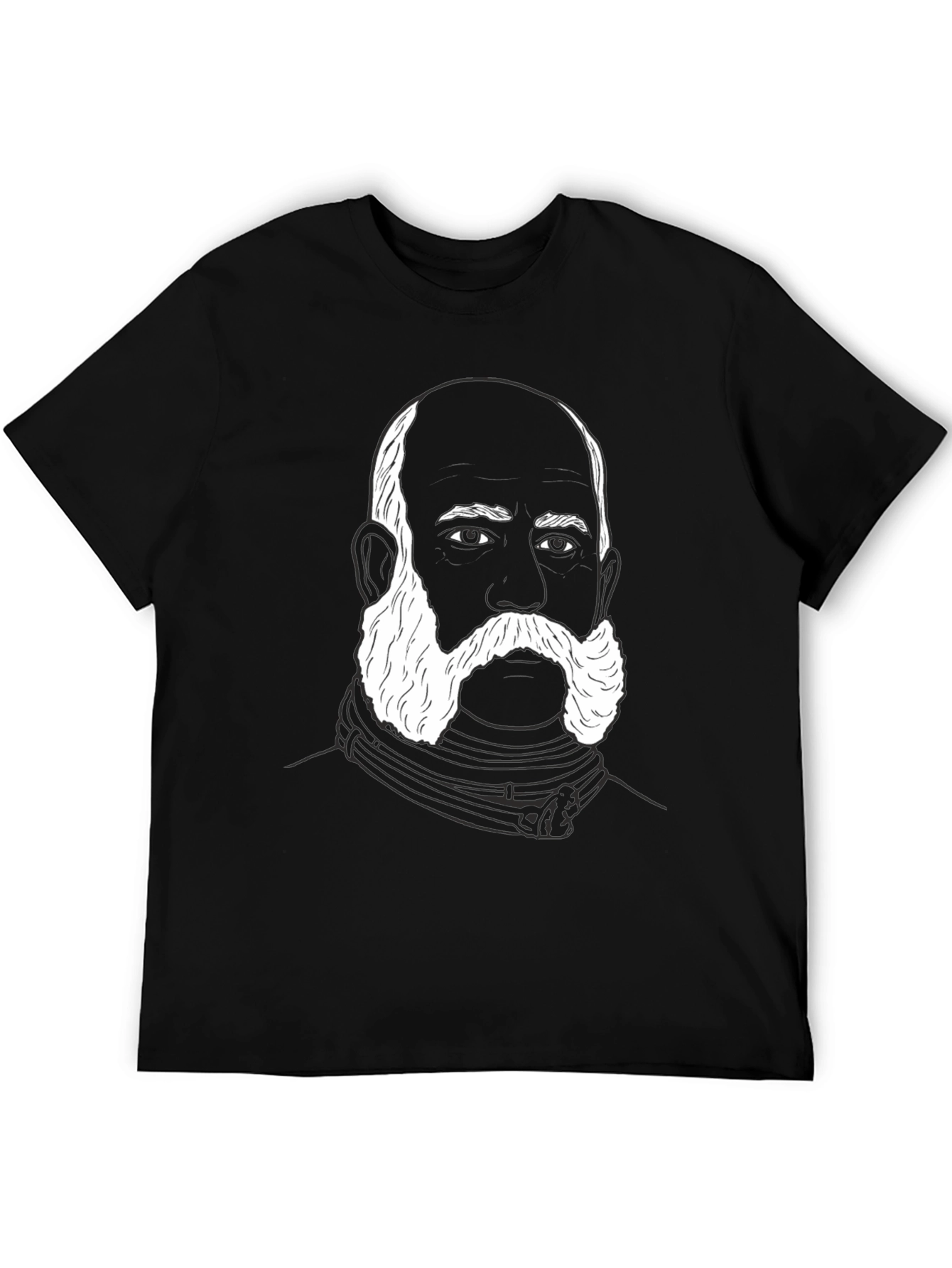 Bearded Man Graphic T-Shirt - Black