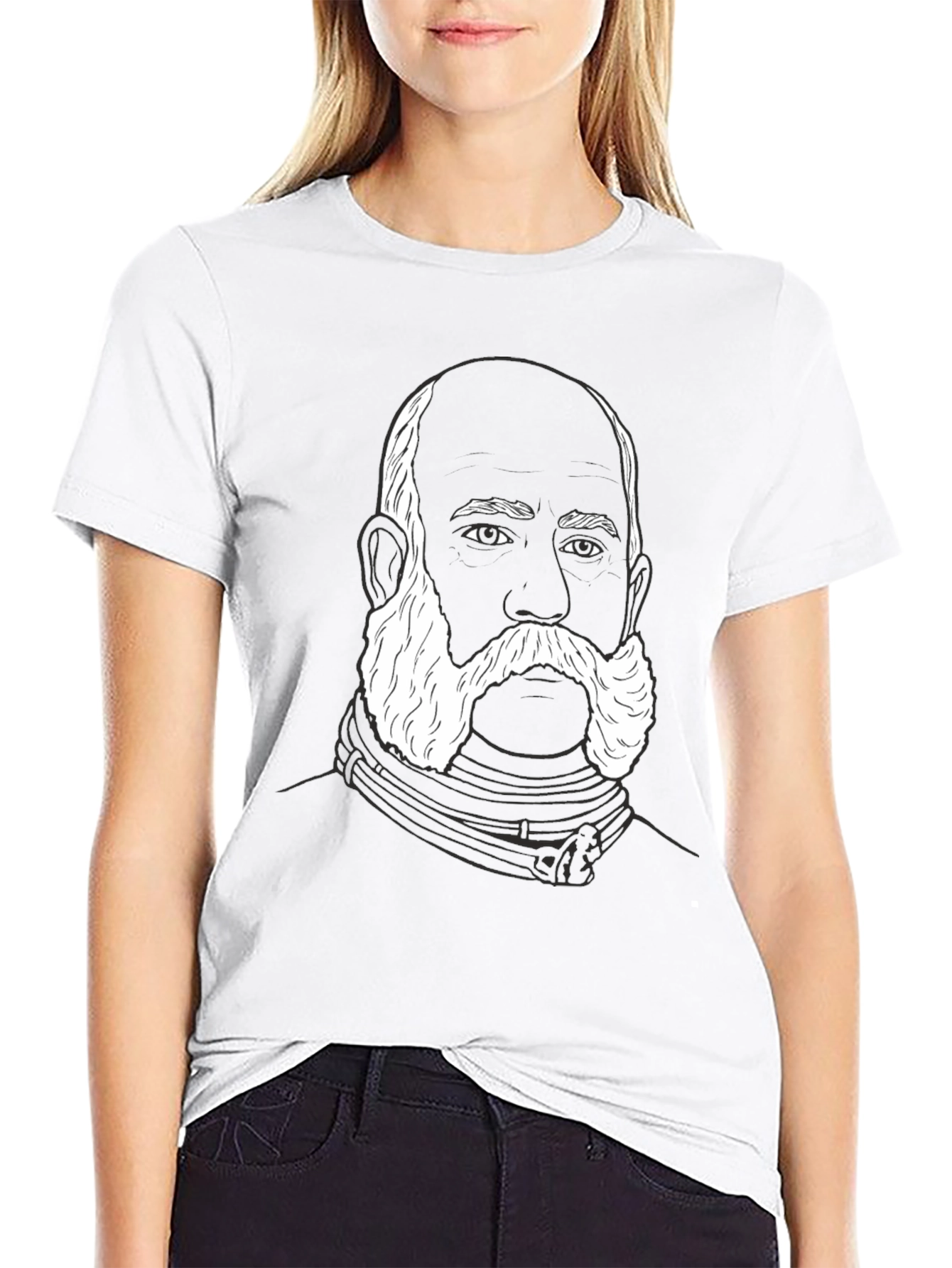 Bearded Man Graphic T-Shirt - Black