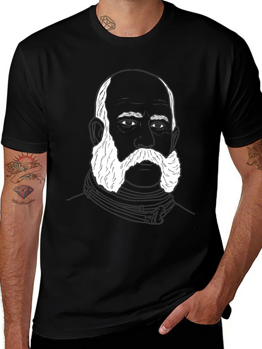 Bearded Man Graphic T-Shirt - Black
