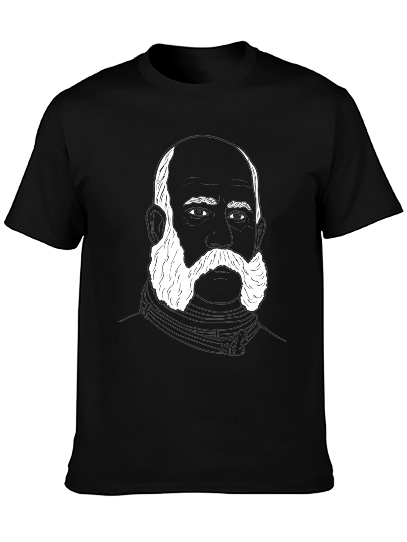 Bearded Man Graphic T-Shirt - Black