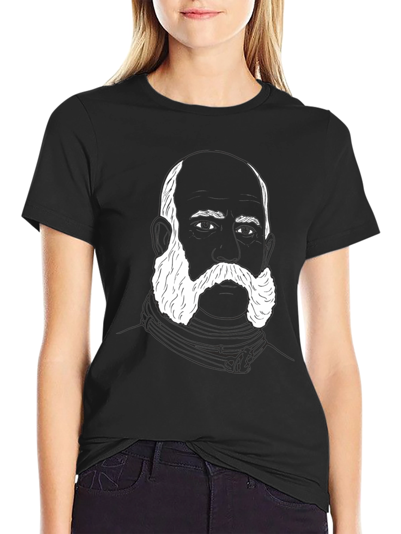 Bearded Man Graphic T-Shirt - Black
