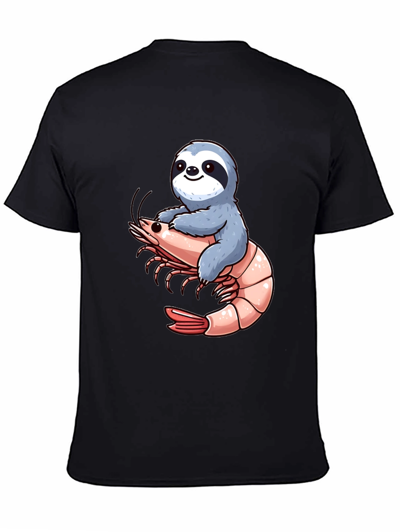 Sloth Riding Shrimp Graphic T-Shirt