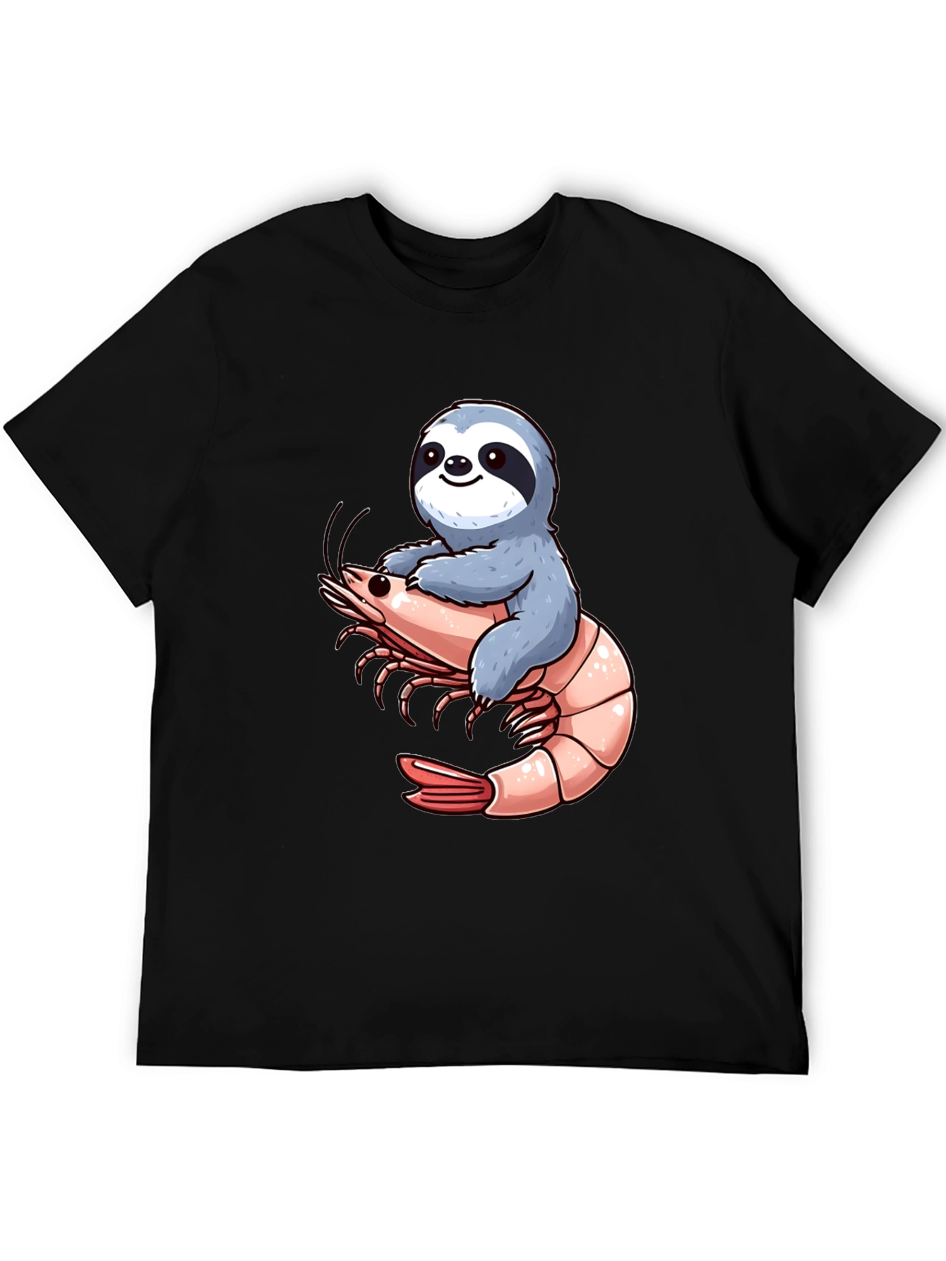 Sloth Riding Shrimp Graphic T-Shirt
