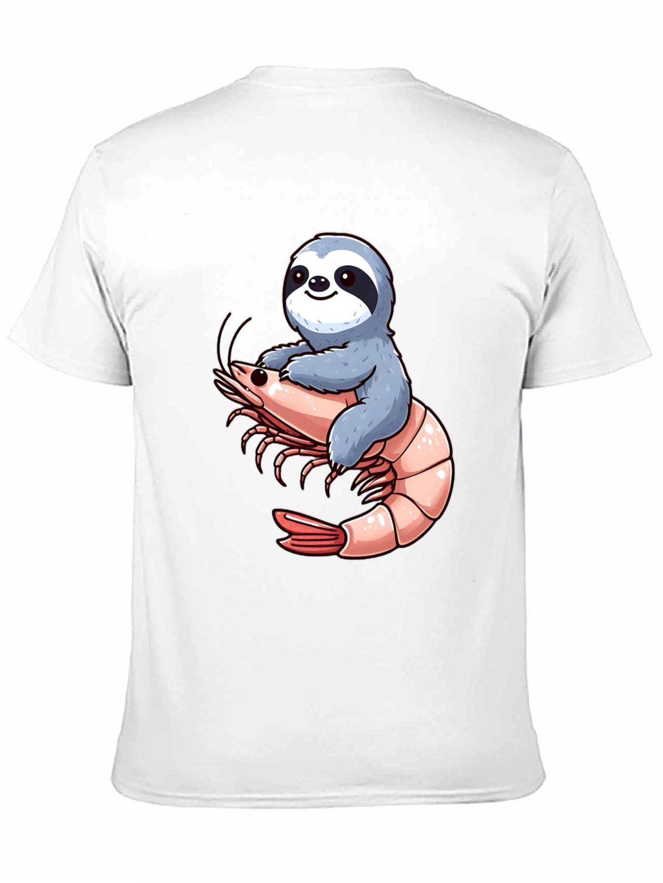 Sloth Riding Shrimp Graphic T-Shirt