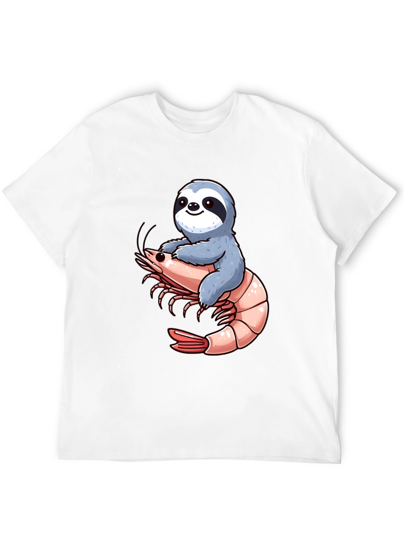 Sloth Riding Shrimp Graphic T-Shirt