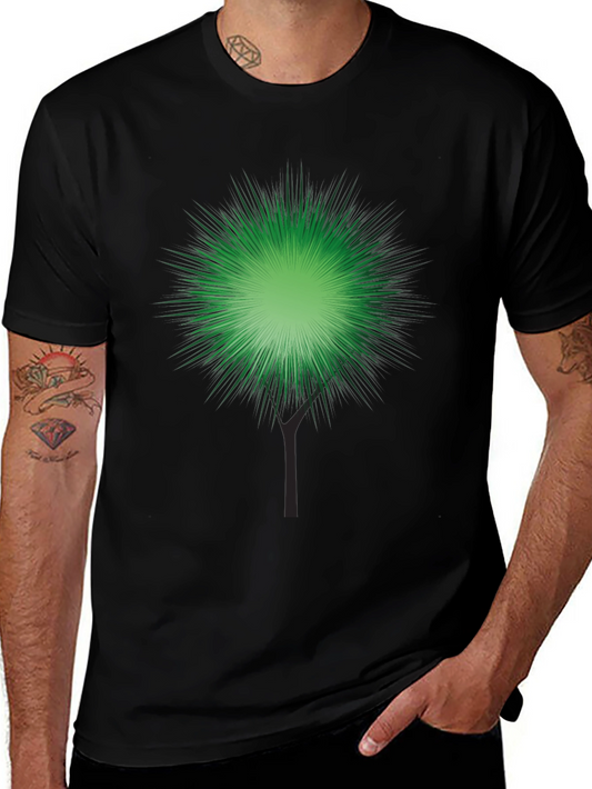 Green Burst Graphic Black T-Shirt