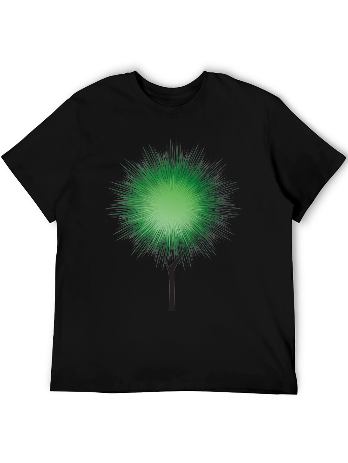Green Burst Graphic Black T-Shirt