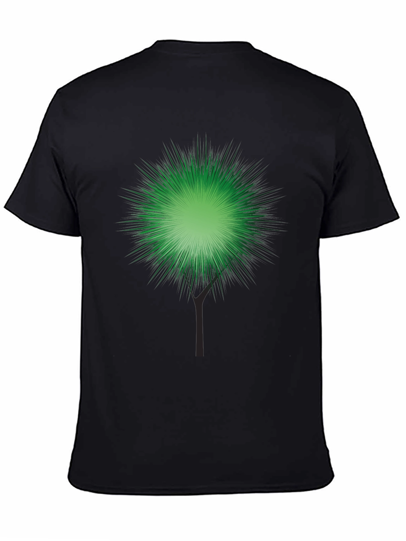 Green Burst Graphic Black T-Shirt