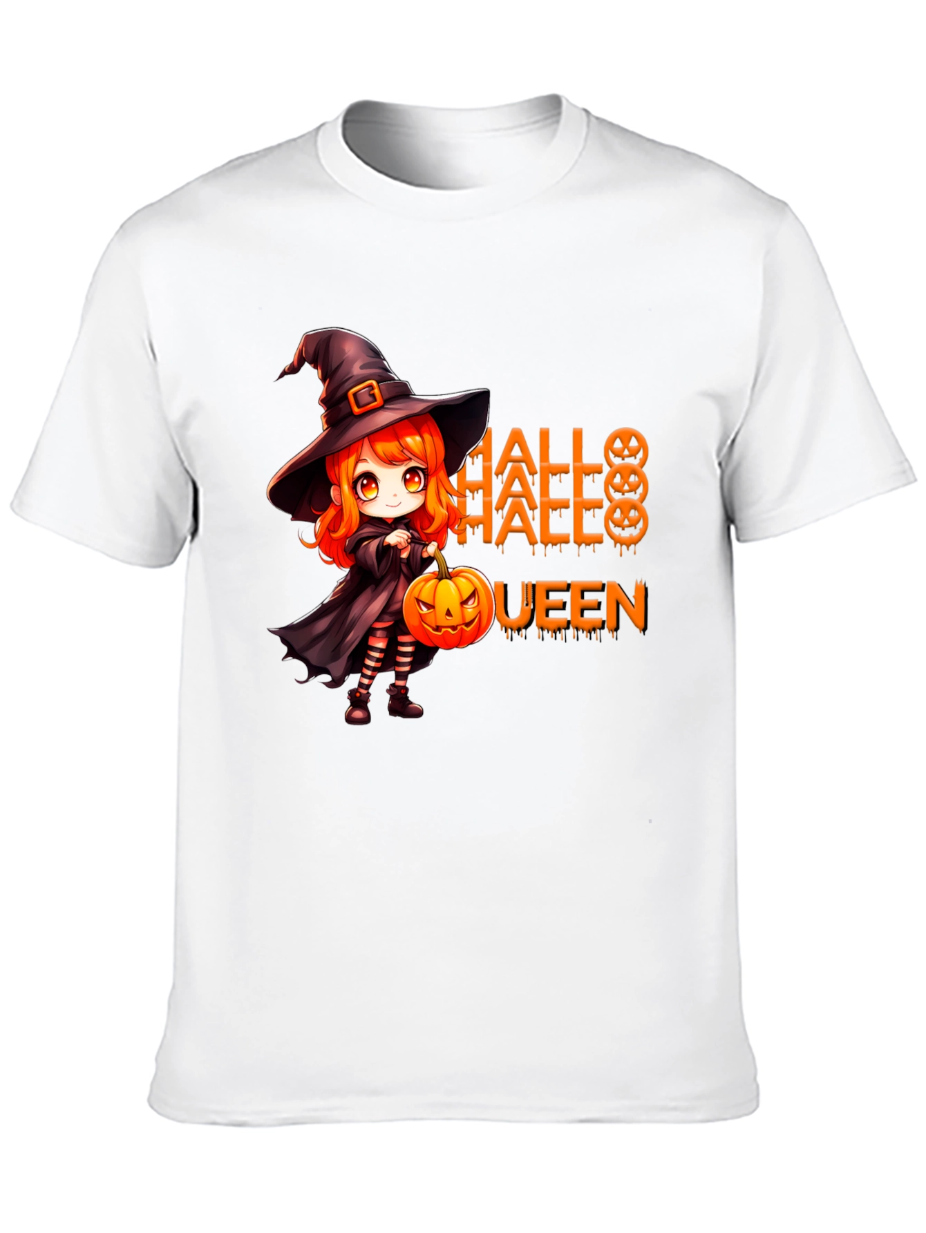 Halloween Queen Black T-Shirt - Witch Design
