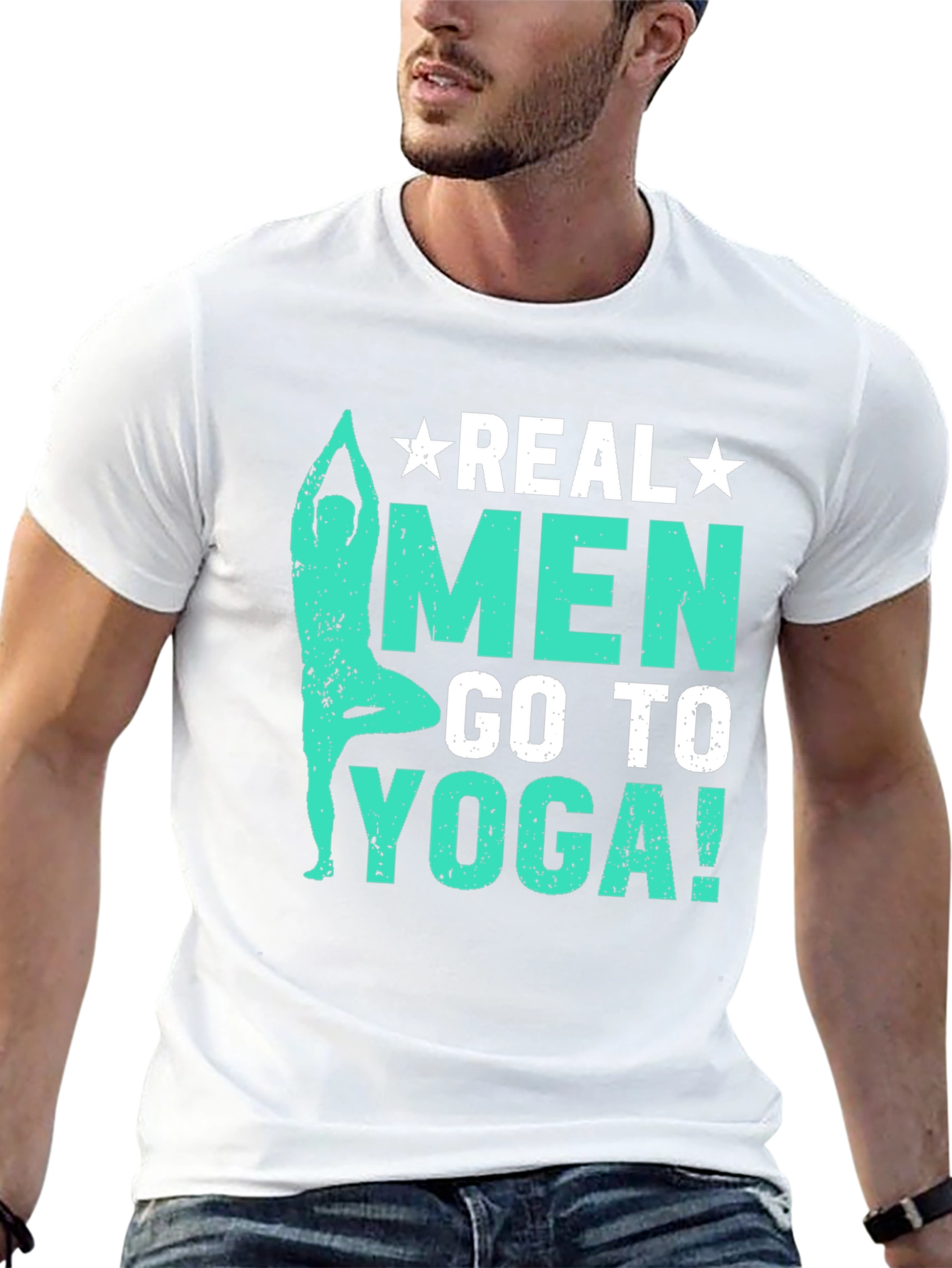 Real Men Go To Yoga T-Shirt - Black