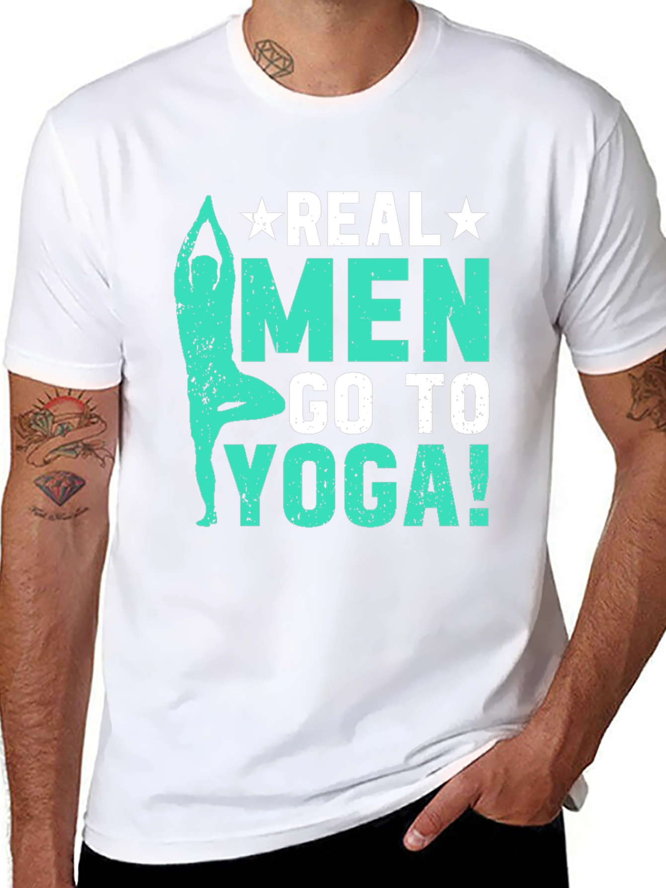 Real Men Go To Yoga T-Shirt - Black