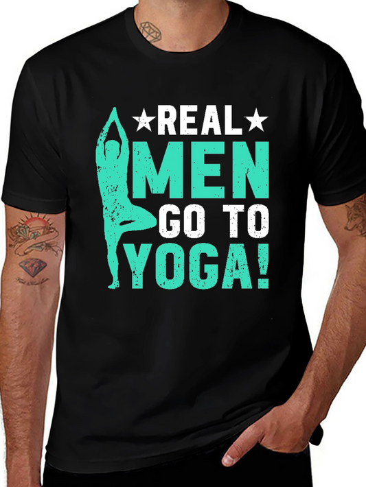 Real Men Go To Yoga T-Shirt - Black