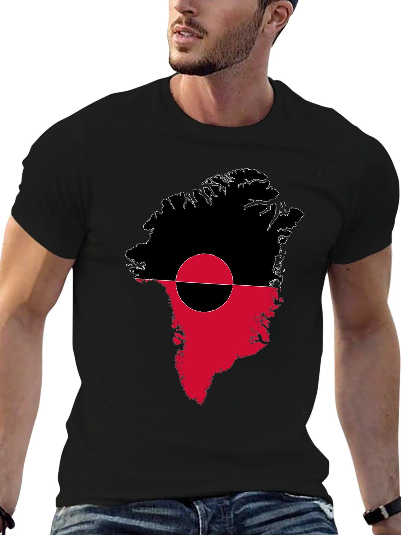 Greenland Flag T-Shirt - Unique Map Design