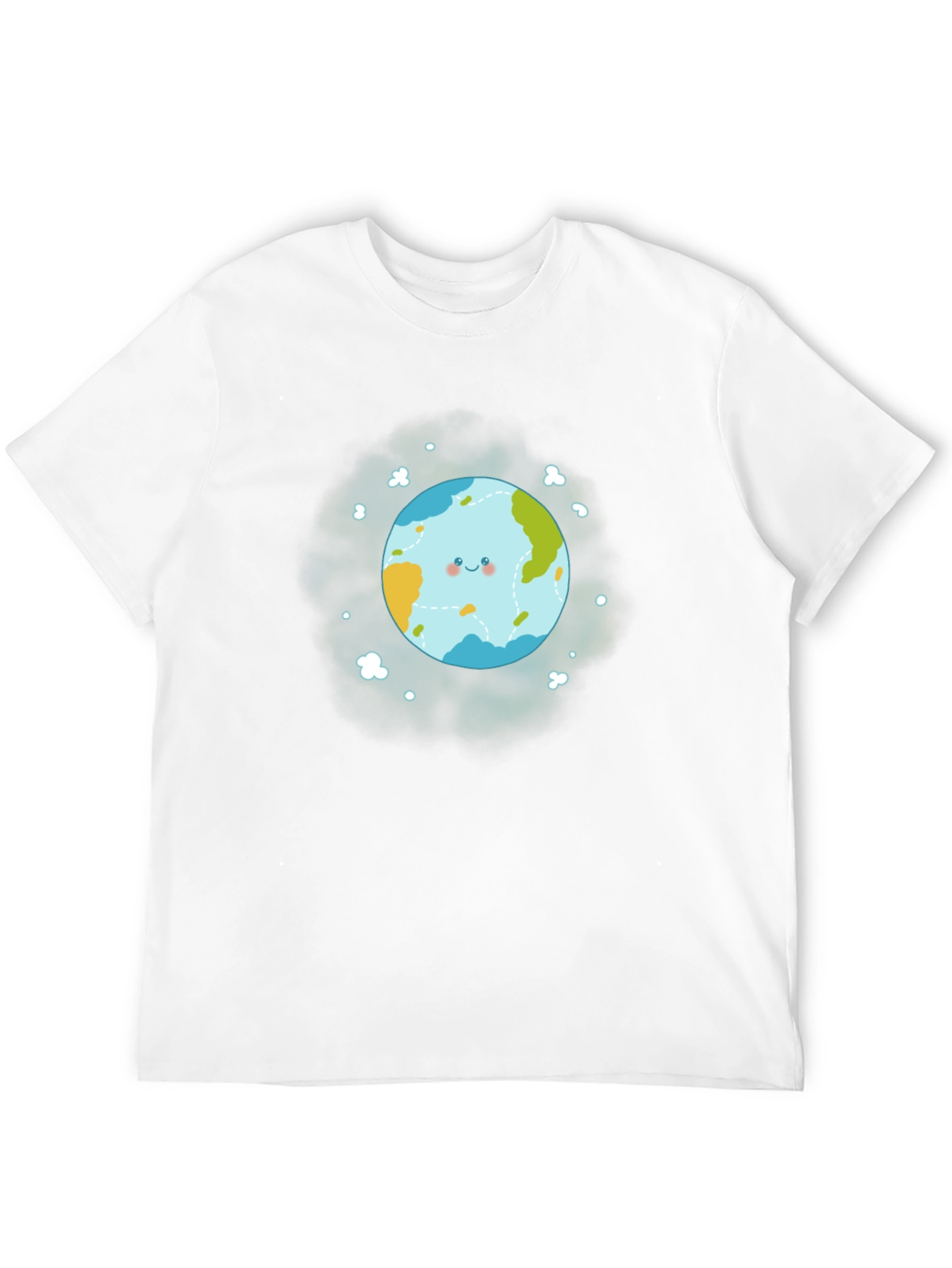 Cute Earth Graphic Black T-Shirt